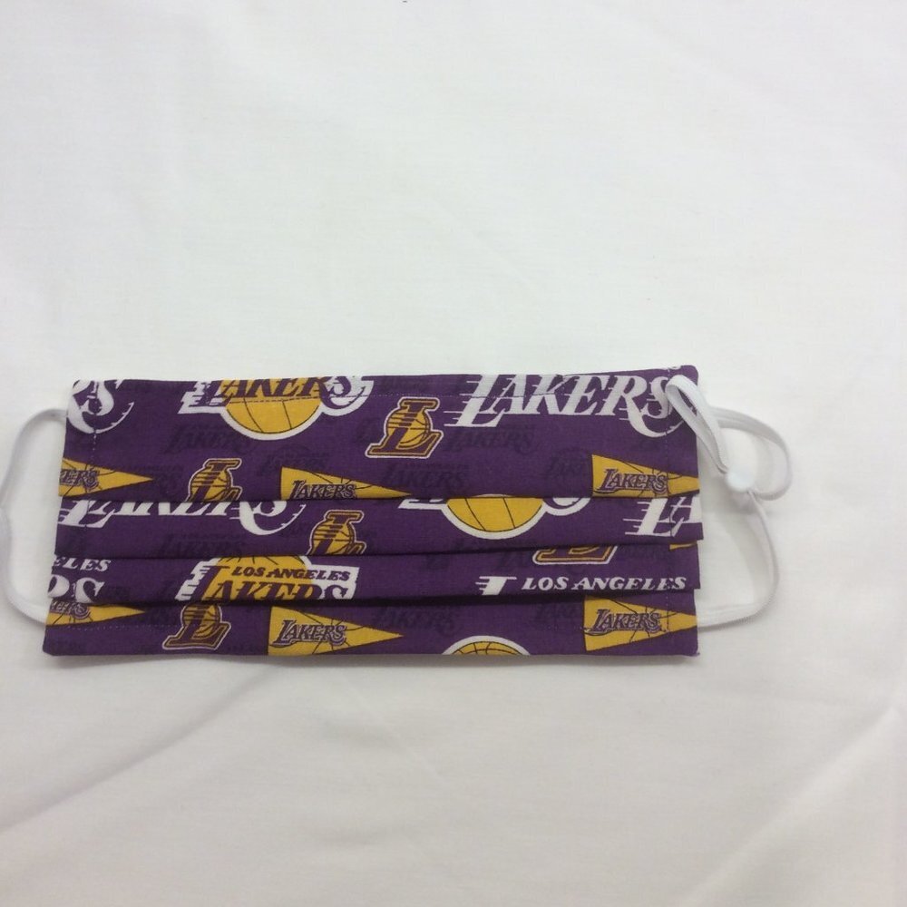 Hand Crafted Face Mask Adult Los Angeles Lakers Purple/Gold Unisex Face Mask
